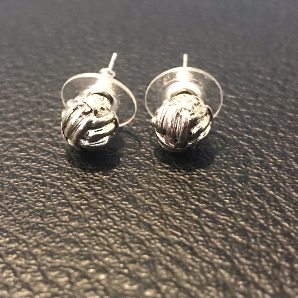 Silver Ralph Lauren Knot Earrings
